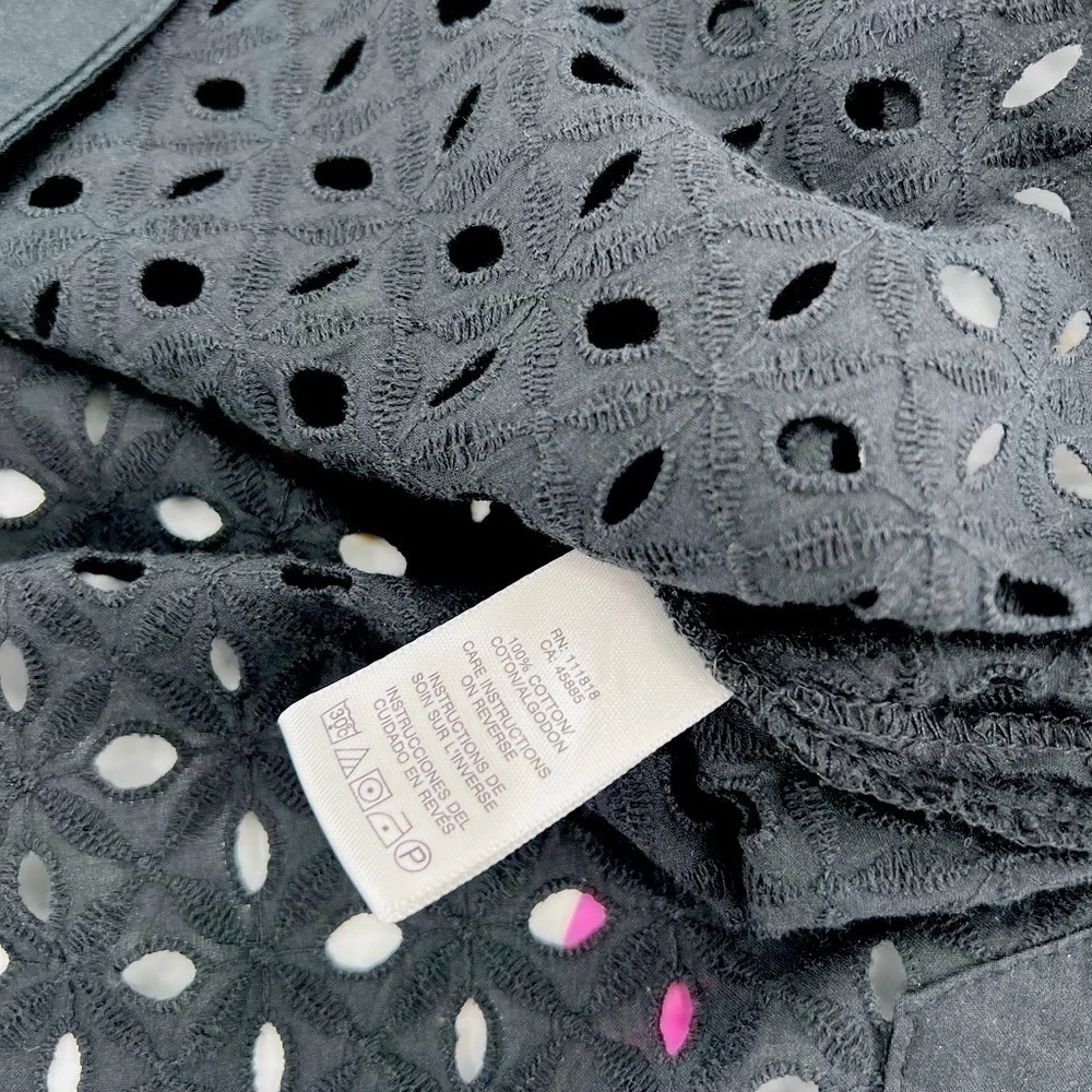 Michael Kors Black Eyelet Tunic size 10 Cotton 100%